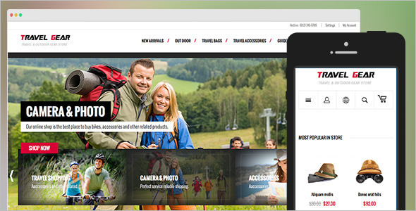 Travel Gear Magento theme