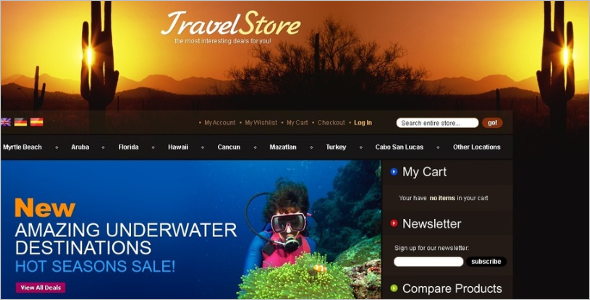 Travel Store Magento Theme