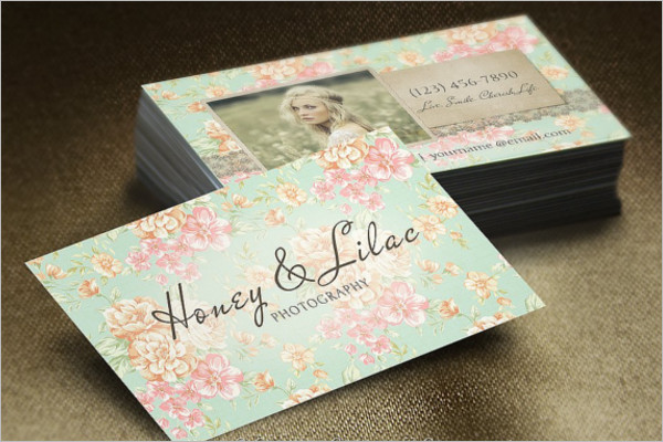 Vintage Floral Business Card PSD