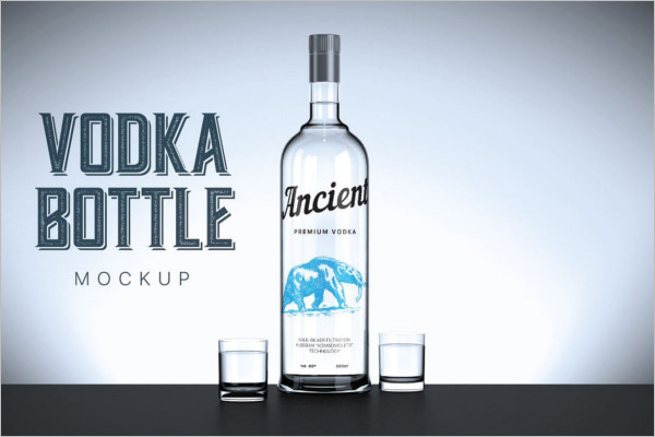Vodka Bottle MockupÂ 