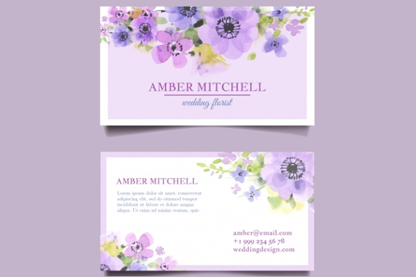 Watercolor Business Card Template