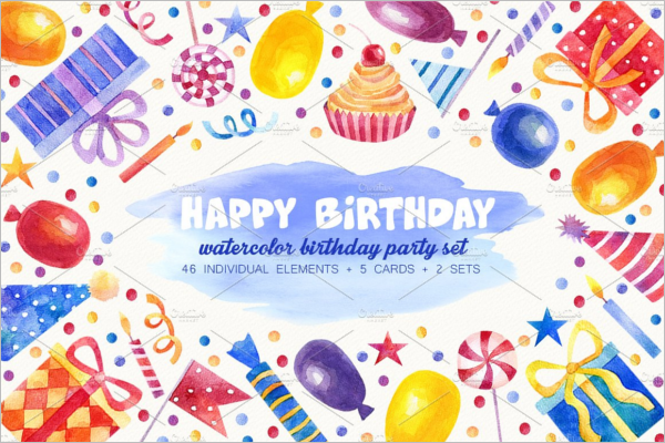 Watercolor Birthday party Poster