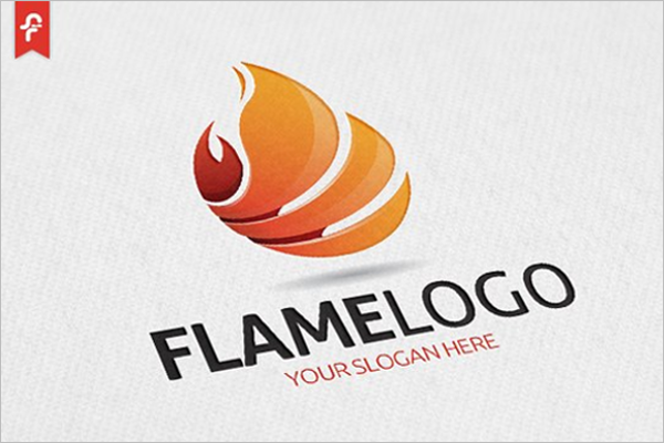 flame abstract 3d logo
