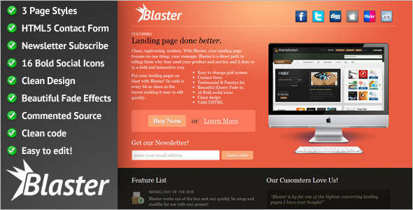 jQuery Landing Page Effect HTML Template