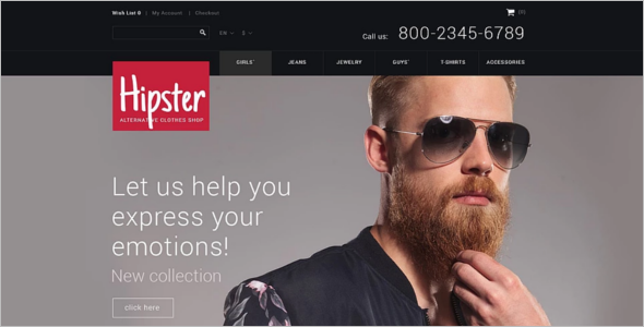 Men fashion Responsive Opencart Theme