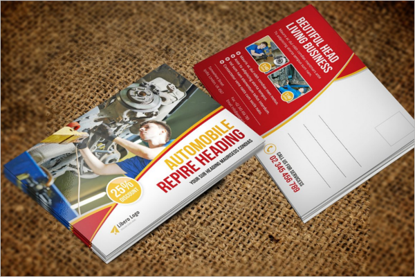 Automobile Repair postcard template