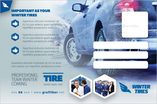 Automobile Tire Postcard Template