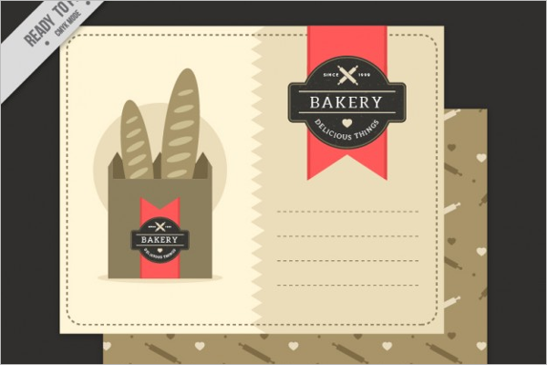 Bakery Postcard Vector Template