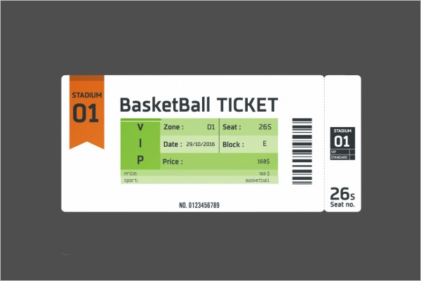 Basketball Match Ticket Template