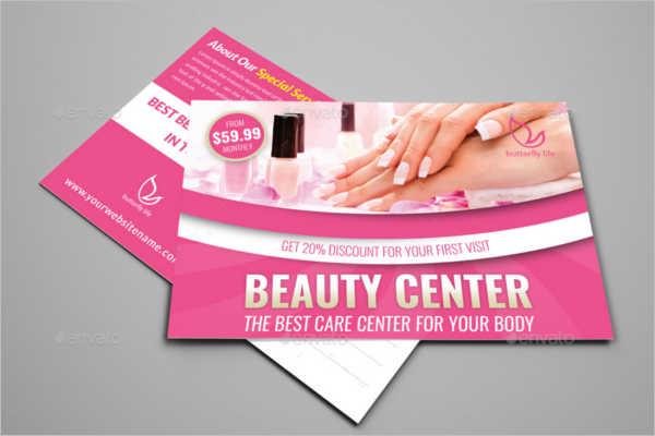 Beauty Center Postcard PSD Template