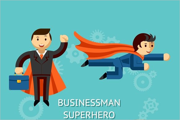 Business Superheroe Cartoon Template