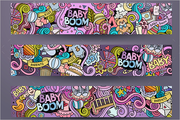 Cartoon Baby Banner Template