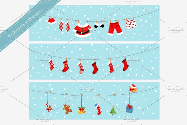 Cartoon Christmas Banner Template