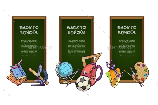 Cartoon School Banner Template