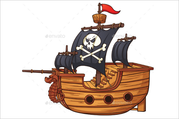 Cartoon Ship Vector Art