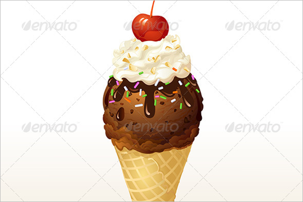 Chocolate Ice Cream Cone Template