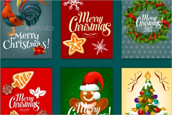 Christmas Day Rooster Decoration Template