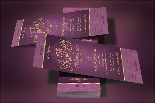 Church Anniversary Ticket Template