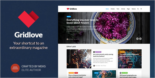 Creative Grid Style WordPress Theme