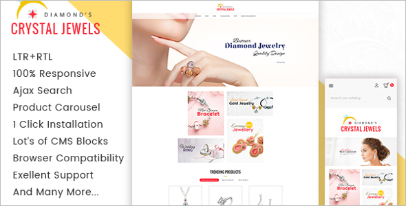 Crystal Jewelry Prestashop Responsive Theme