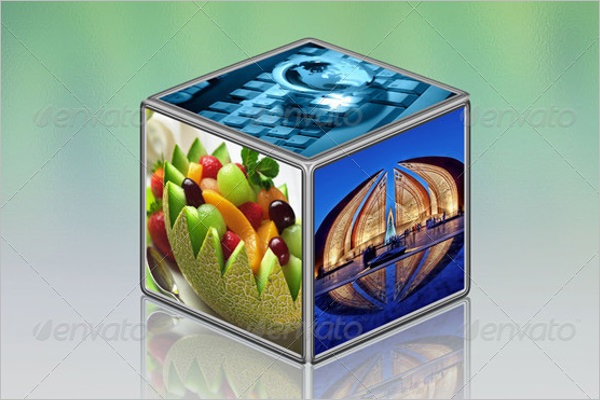 Cubic Photo Display Mock-Up
