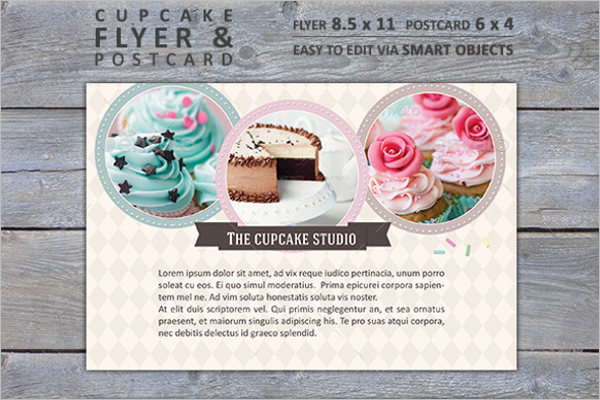 Cupcake Bakery Postcard Template