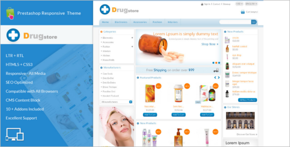 Drug Store Prestashop Psd
