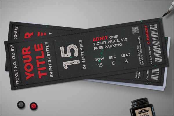 Elegant Ticket Mockup Design
