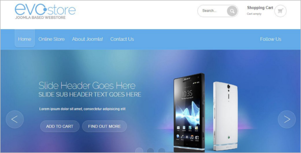 Evo Mobile Store Virtuemart Template