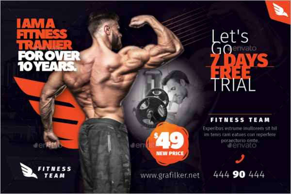 Fitness Phoroshop Postcard Templates
