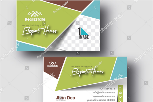 Flat design Real Estate Business Card Template