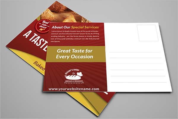 Free Bakery Postcard Template