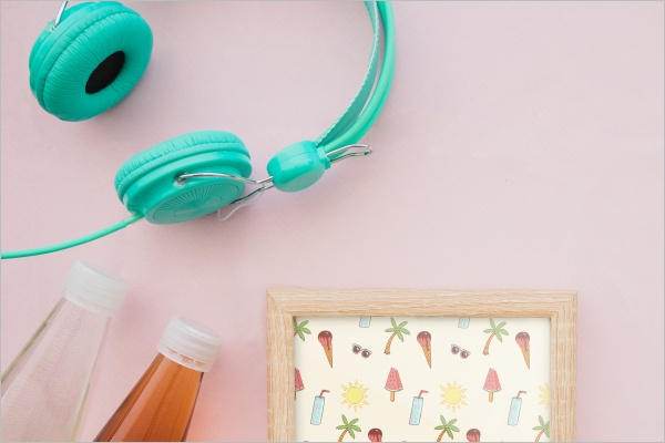 Free DecorativeÂ Headphones MockupÂ 