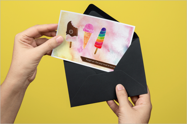 Free Ice Cream Post Card Template
