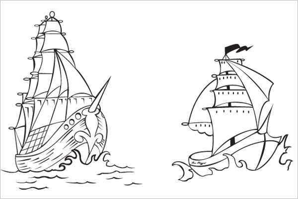 Free Pirate Ships Sketch