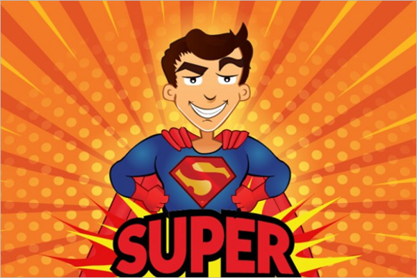 Free Superhero Cartoon Template