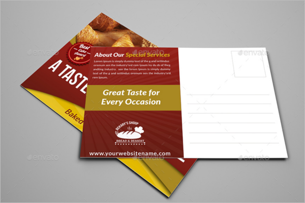 Fully Editable Bakery Postcard Template