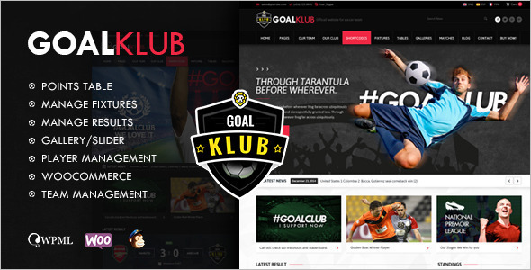 Goal Club WordPress Template