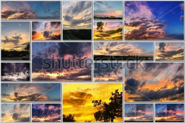 Golden Cloud Photo Frame Template
