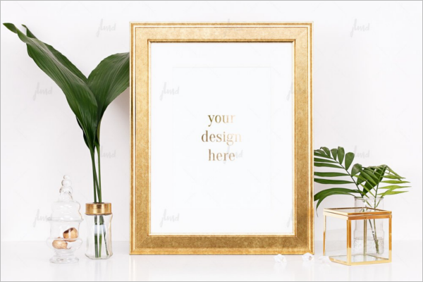 Golden Photo Display Mockup