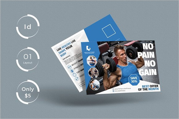 Gym Construction Business Postcard Design