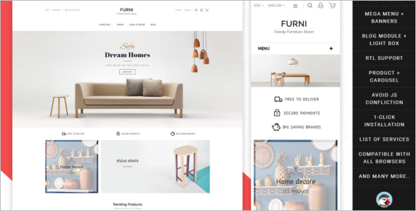 Home Furniture Store Prestashop Theme