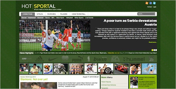 Hot Sportal WordPress Template