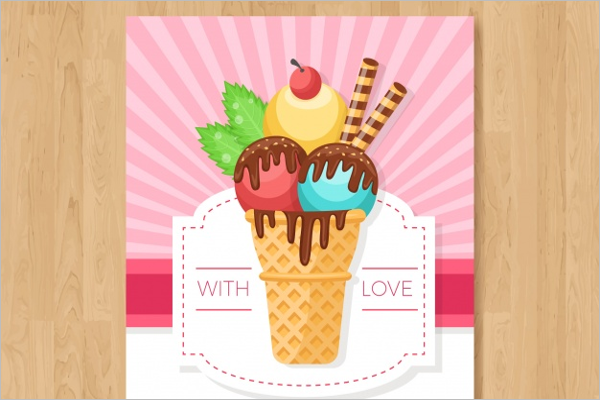 Ice Cream Cone&Chocolate syrup Template