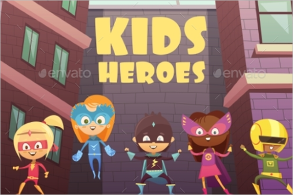 Kids Superheroes Cartoon Design