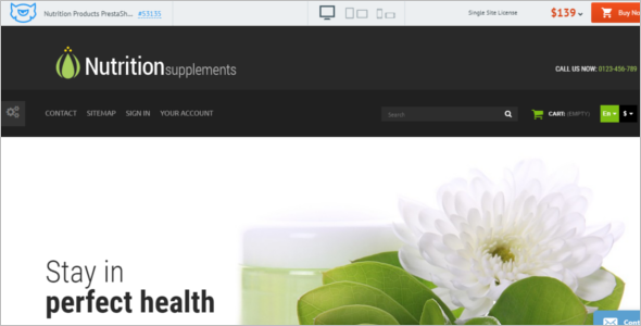 Medical Nutrition Products PrestaShop Theme