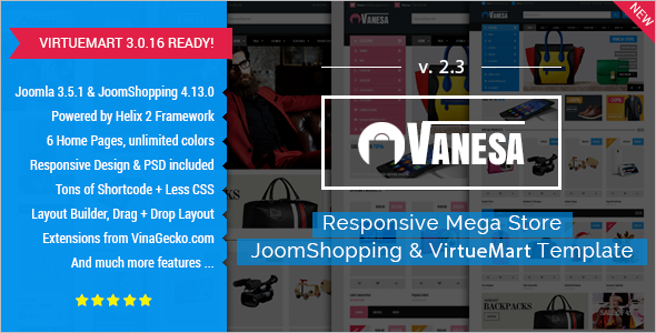 Mega Store Mobile VirtueMart Themes