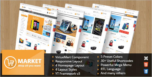 Mobile Market VirtueMart Theme