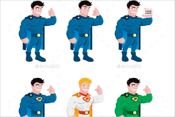 Model Super Hero Cartoon Design