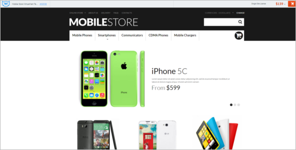 Modern Mobile Store VirtueMart Template